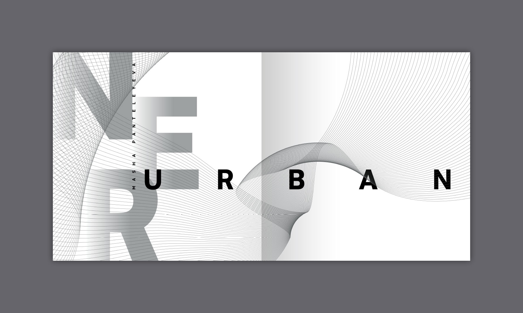 City of the Future title spread with bold spaced geometric sans typography that read's 'urban' with flowing silver lines running through it