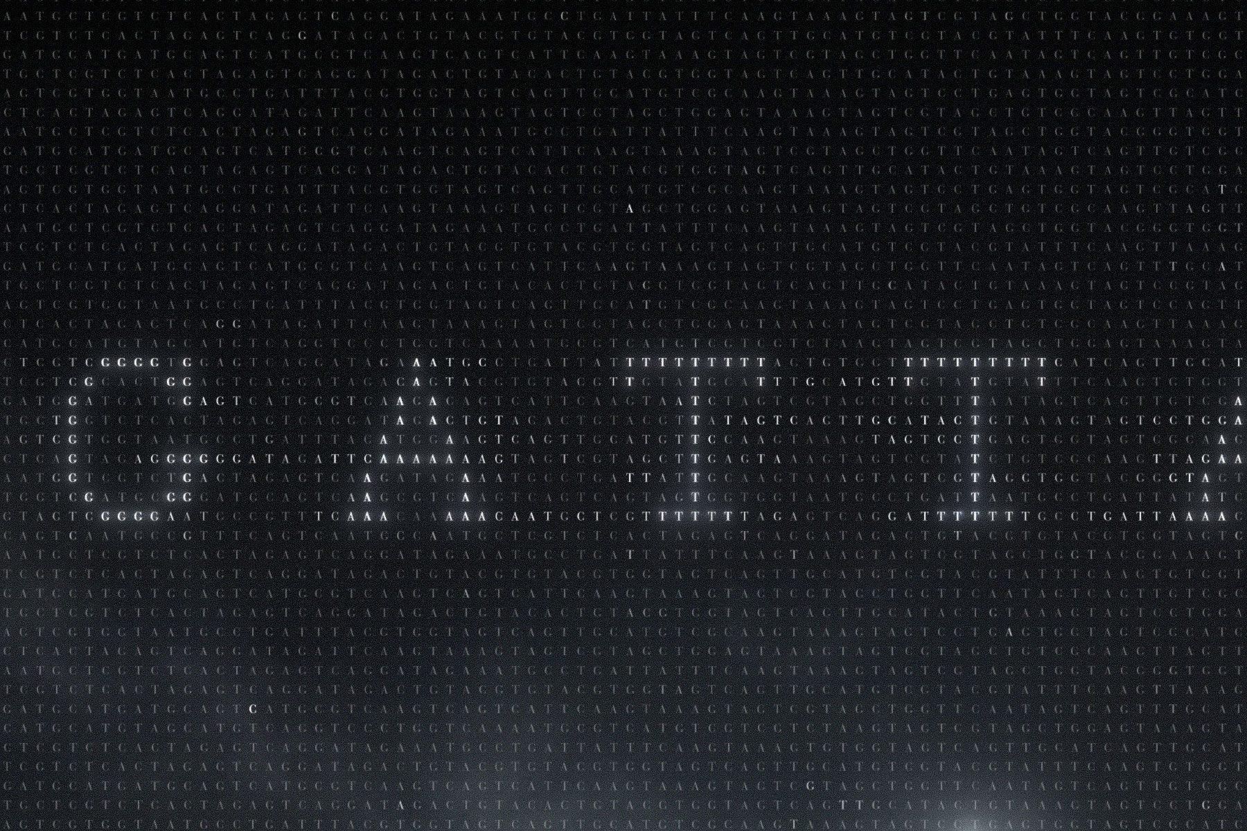 Detail of the Gattaca film poster showing clearly the letters of the four DNA bases making up the word GATTACA and the stars